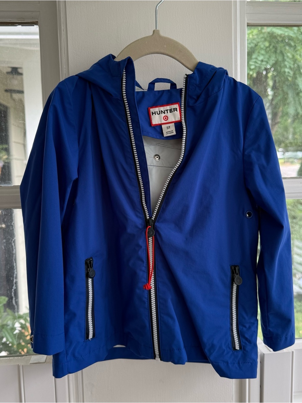 NWT Toddler Boys 3T Hunter Royal Blue Hooded Rain Jacket